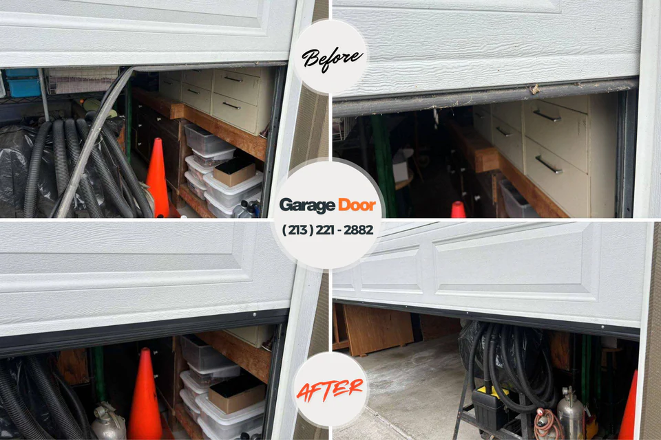 Before and after: garage door repair Pine Brook, NJ